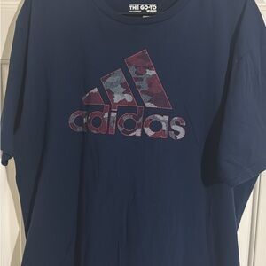 adidas Navy T‑Shirt with Red & Gray Camo Logo